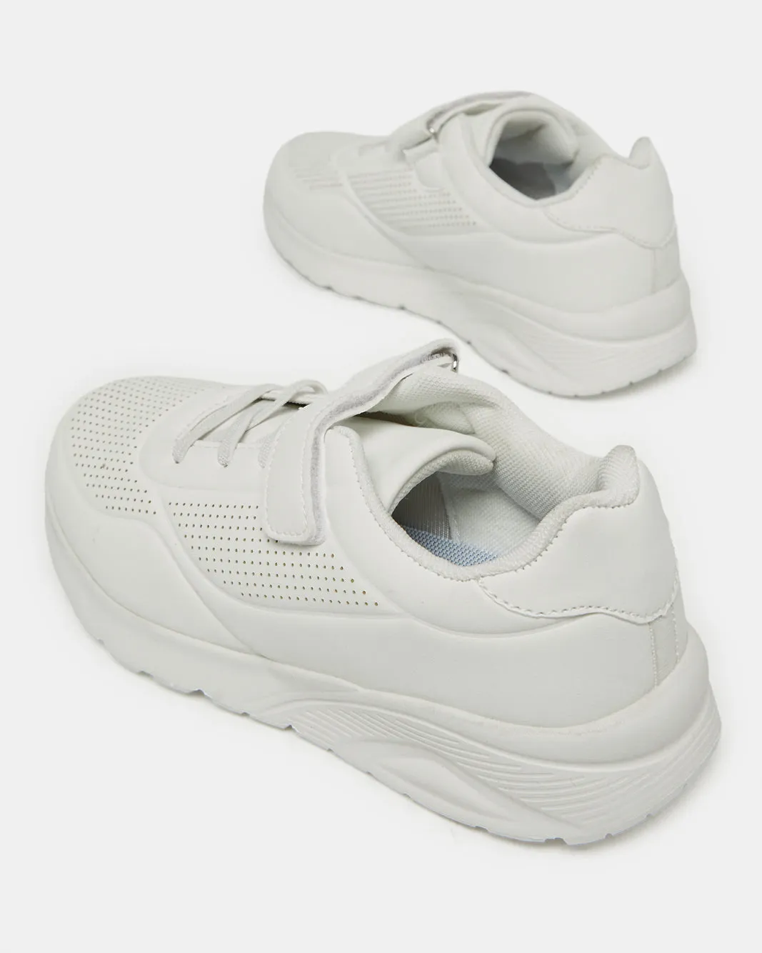 Boys White Plain Trainer sold by Redtag product image thumbnail 4