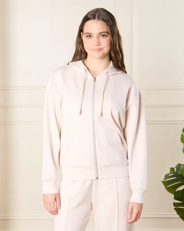 Senior Girls Beige Hooded Sweatshirt sold by Redtag