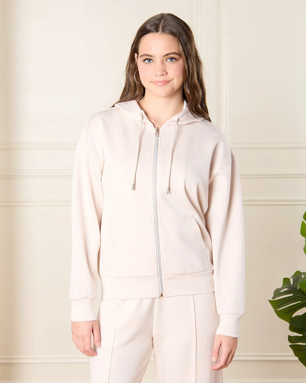 Senior Girls Beige Hooded Sweatshirt sold by Redtag