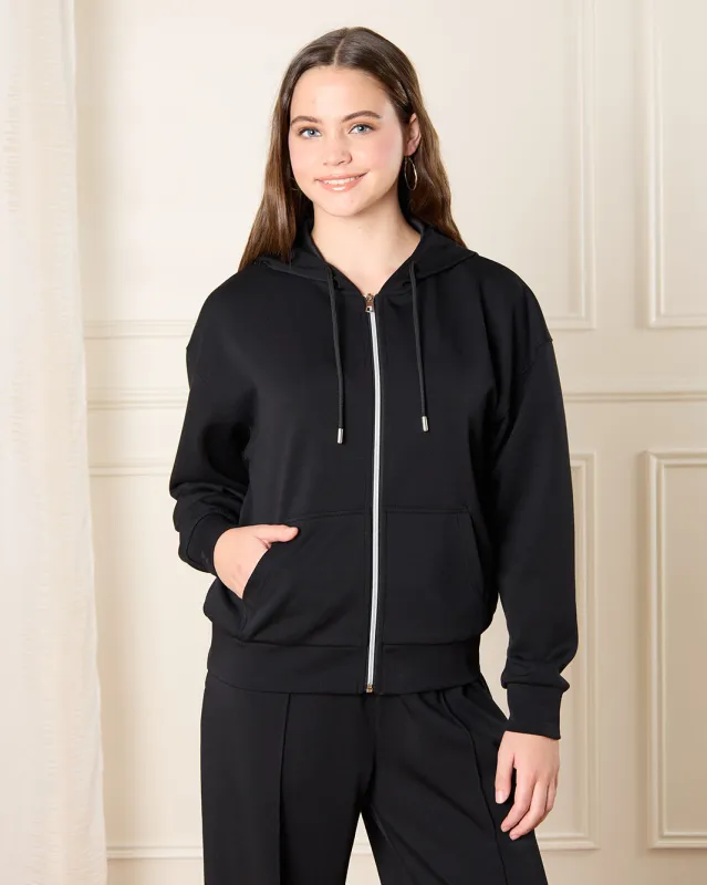 Senior Girls Black Hooded Sweatshirt sold by Redtag