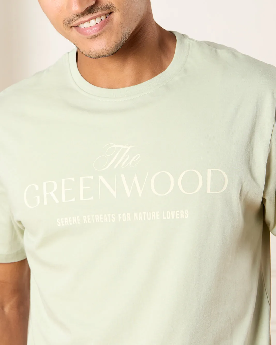 Men Green Green Wood Print T-Shirt sold by Redtag product image thumbnail 4