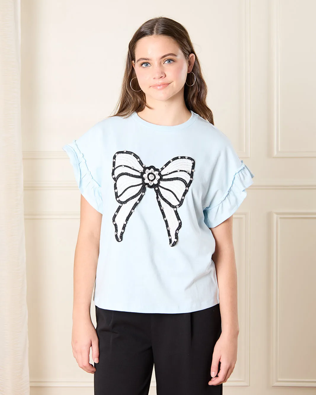Senior Girls Blue Embellished Top sold by Redtag