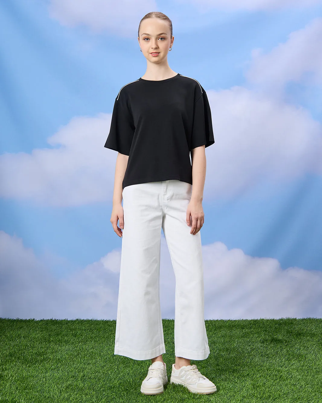 Senior Girls Black Scuba Top sold by Redtag product image thumbnail 2