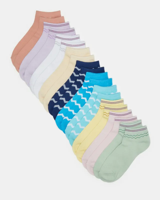Women Assorted Ankle Box Socks (10 Pairs) sold by Redtag
