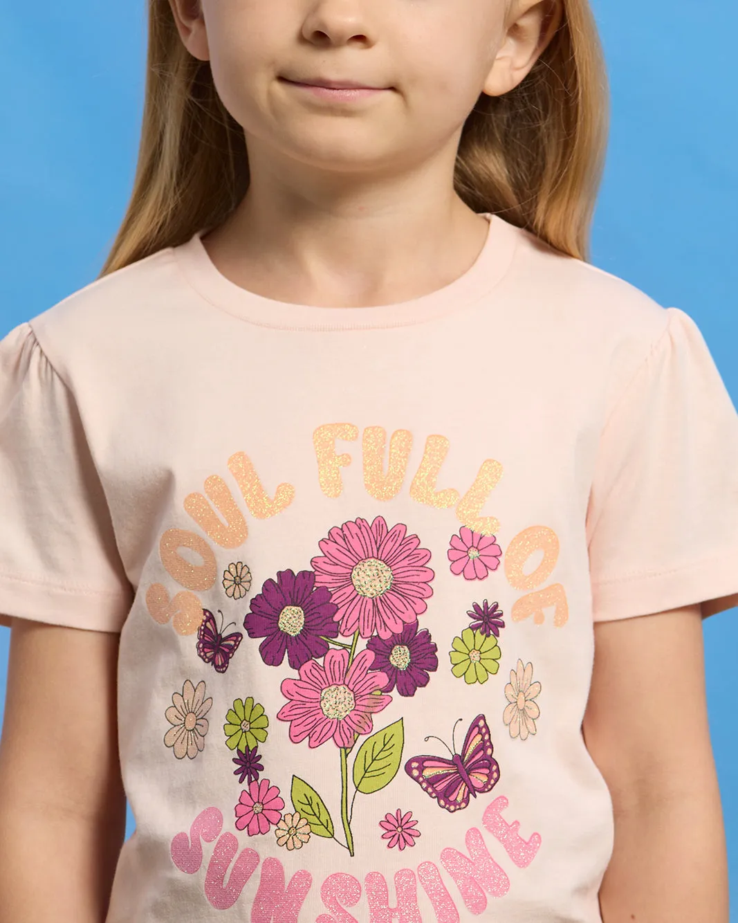 Girls Pink Flower Placement Print T-Shirt sold by Redtag product image thumbnail 4
