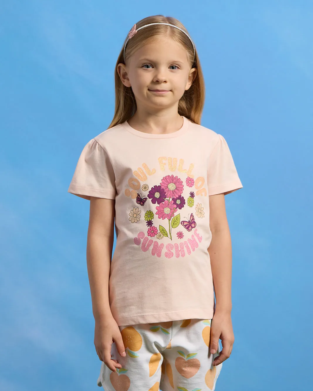 Girls Pink Flower Placement Print T-Shirt sold by Redtag product image thumbnail 2