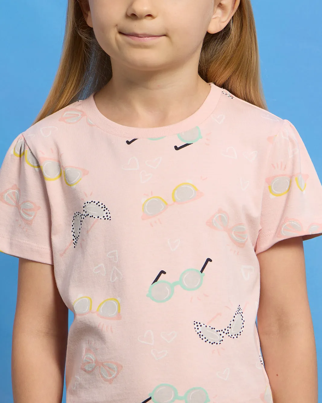 Girls Pink Sunglasses Print T-Shirt sold by Redtag product image thumbnail 4