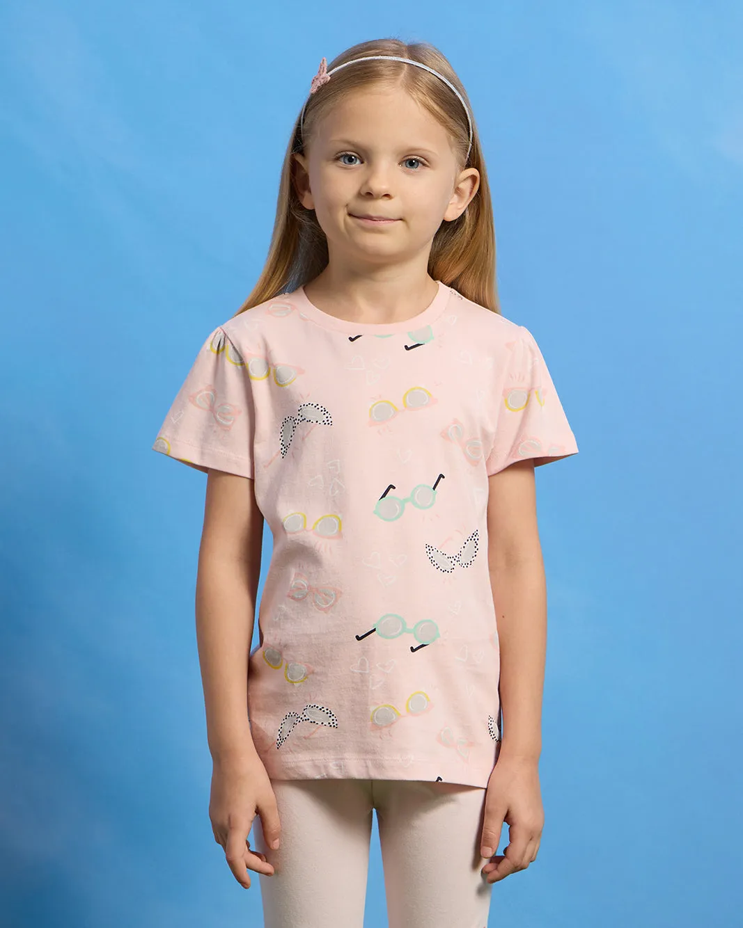 Girls Pink Sunglasses Print T-Shirt sold by Redtag product image thumbnail 2