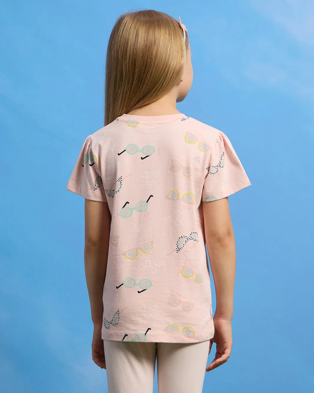 Girls Pink Sunglasses Print T-Shirt sold by Redtag product image thumbnail 3