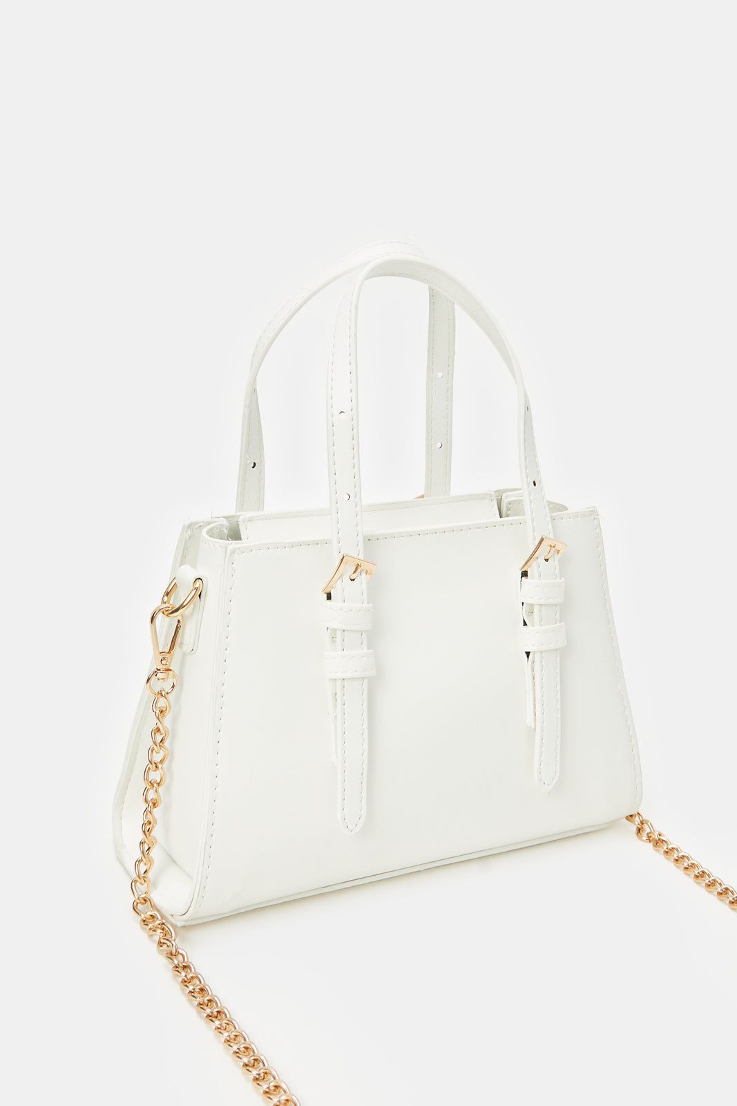 Women White Solid Tote Bag sold by Redtag product image thumbnail 2