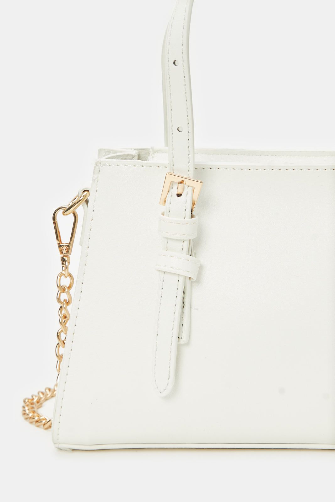 Women White Solid Tote Bag sold by Redtag product image thumbnail 3