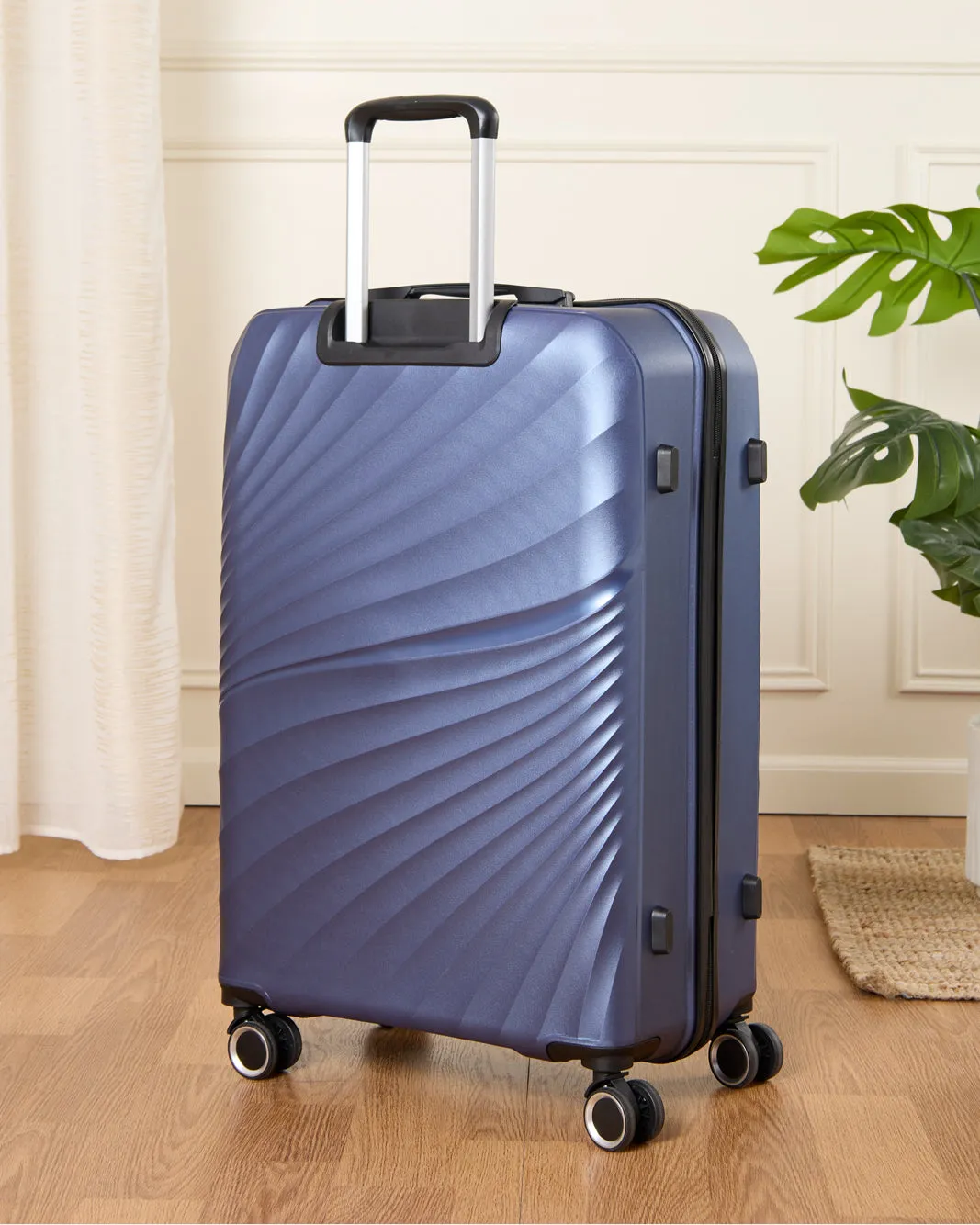 Navy Textured Trolley Luggage Trolley (28 Inch) sold by Redtag product image thumbnail 2