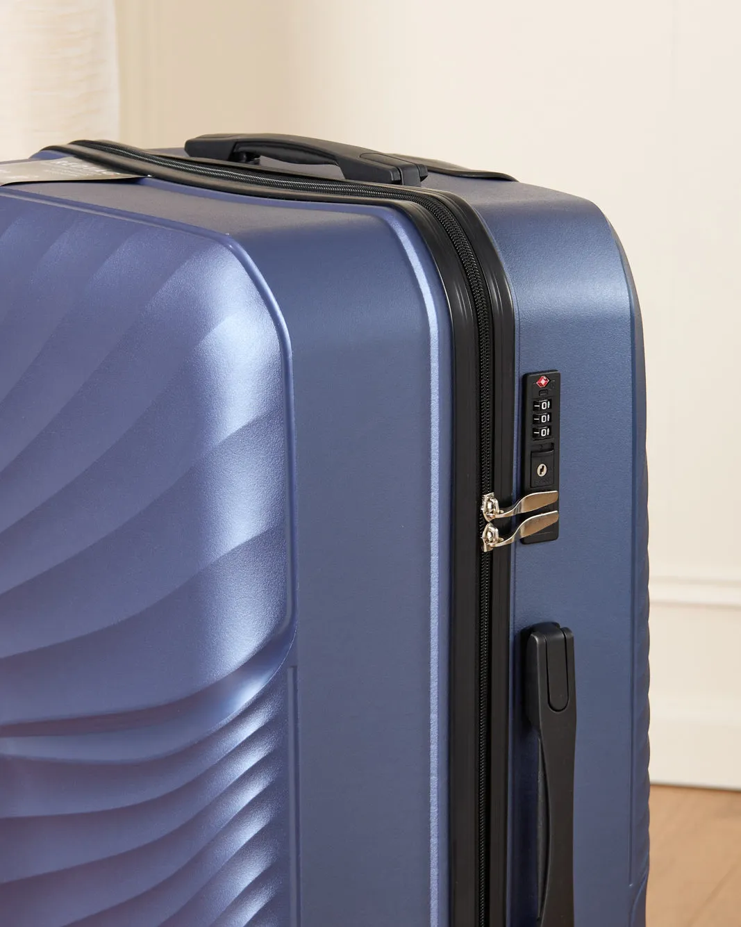 Navy Textured Trolley Luggage Trolley (28 Inch) sold by Redtag product image thumbnail 3