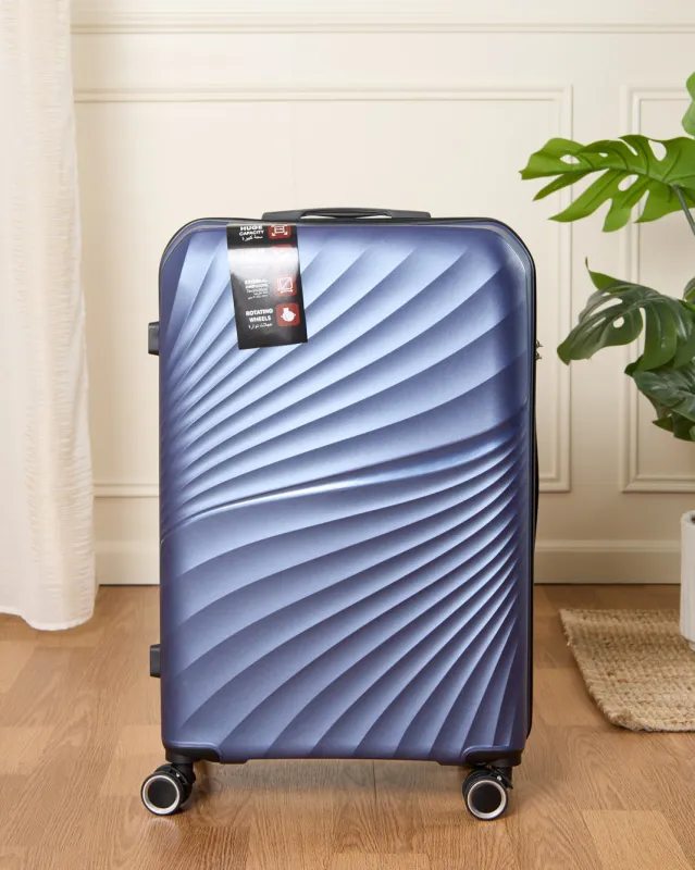 Navy Textured Trolley Luggage Trolley (24 Inch) sold by Redtag