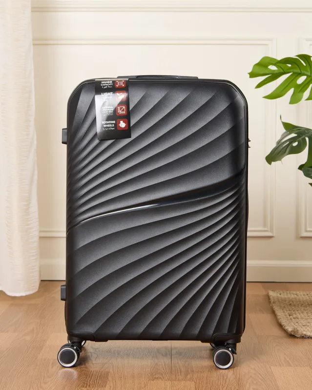 Black Textured Trolley Luggage Trolley (28 Inch) sold by Redtag