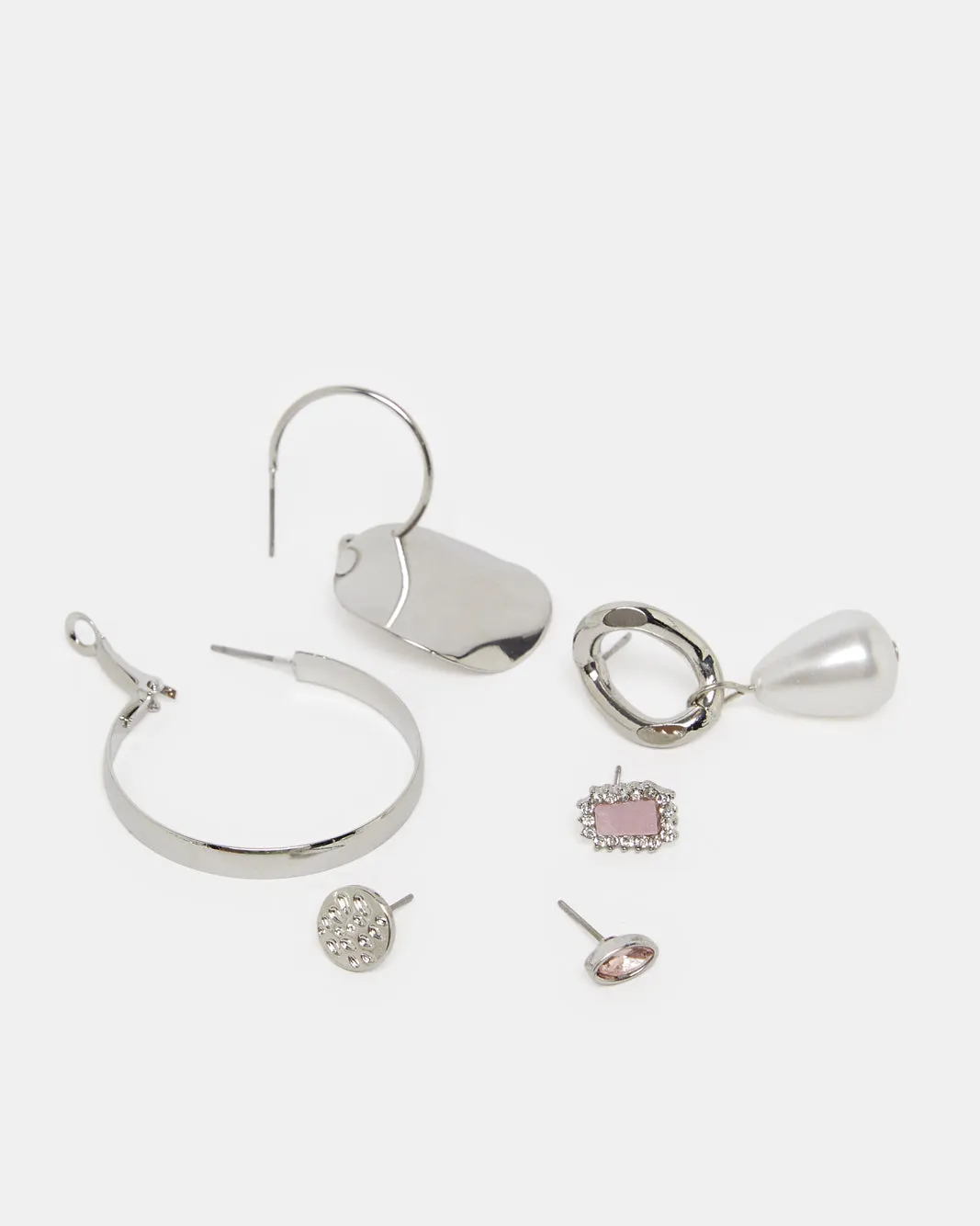 Women Silver Embellished Earring Set (6 Pairs) sold by Redtag product image thumbnail 2