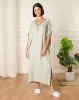 Women Beige Embellished Kaftan Nightgown sold by Redtag