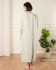Women Beige Embellished Kaftan Nightgown sold by Redtag