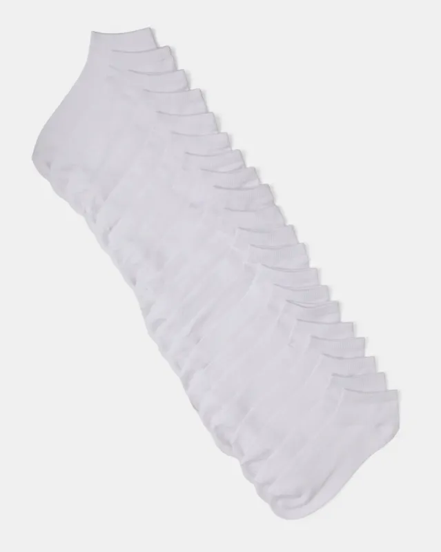 Men White Plain Socks Set (Pack of 10) sold by Redtag