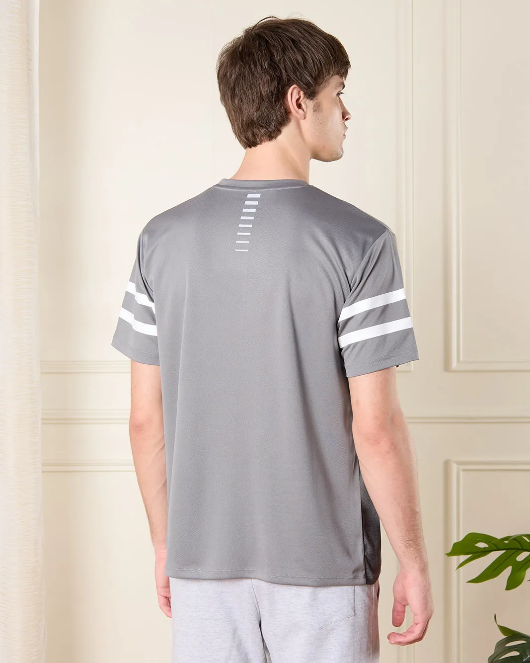 Men Charcoal Cut And Sew Active T-Shirt sold by Redtag product image thumbnail 3