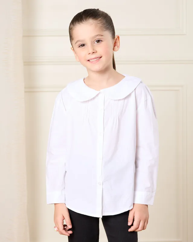 Girls White Basic Shirt Blouse sold by Redtag