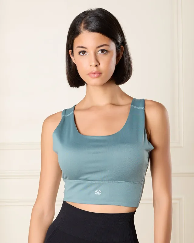 Women Green Plain Active Sports Bra sold by Redtag