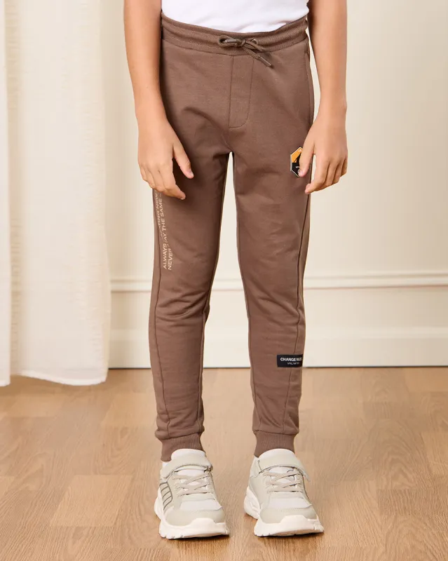 Boys Brown Embellished Active Pants sold by Redtag