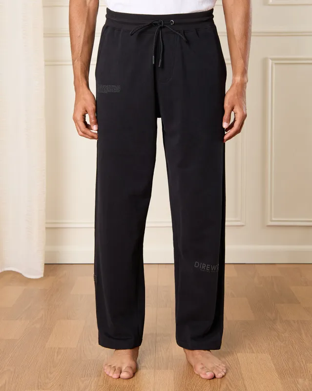 Men Black Solid lounge Pants sold by Redtag