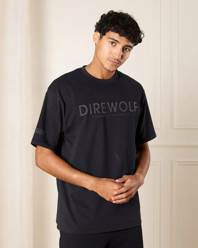 Men Black Printed Lounge T-Shirt sold by Redtag