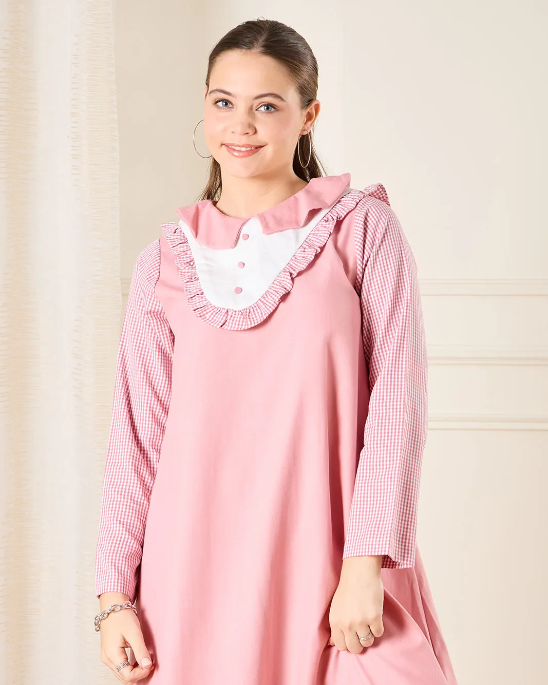 Senior Girls Pink Collared Uniform Dress sold by Redtag product image thumbnail 2