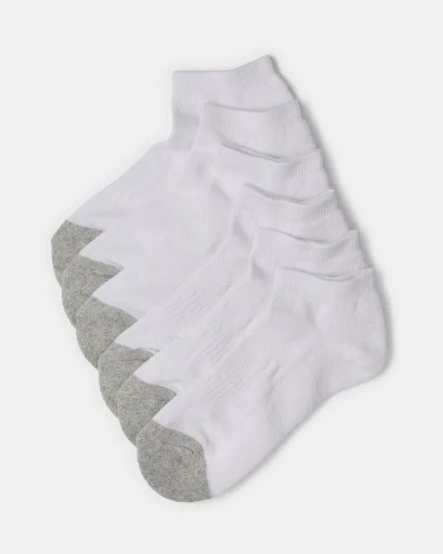 Senior Boys White Ankle Half Terry Socks (Pack of 3) sold by Redtag