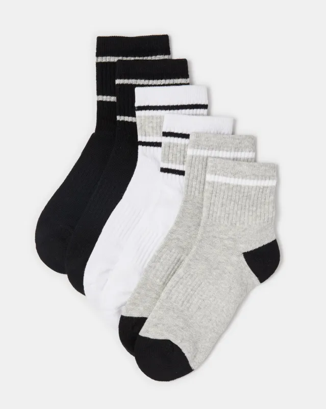 Senior Boys Assorted Mid-Length Half Terry Socks (3 Pairs) sold by Redtag