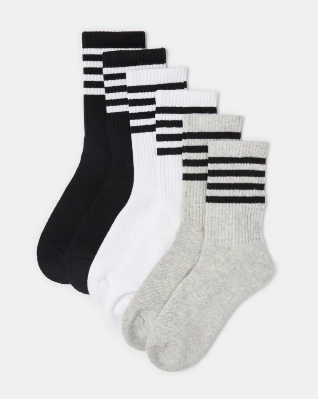 Senior Boys Assorted Crew-Length Socks (Pack of 3) sold by Redtag