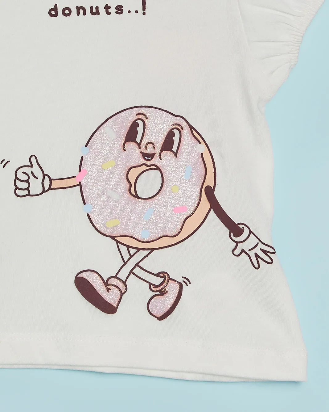 Infant Girls White Happy Donut Print T-Shirt sold by Redtag product image thumbnail 3