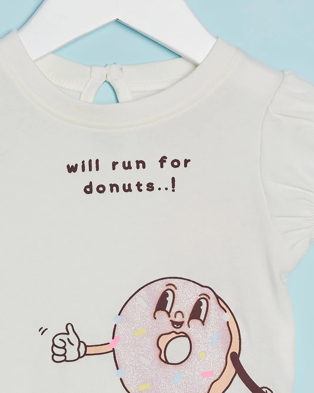 Infant Girls White Happy Donut Print T-Shirt sold by Redtag product image thumbnail 2