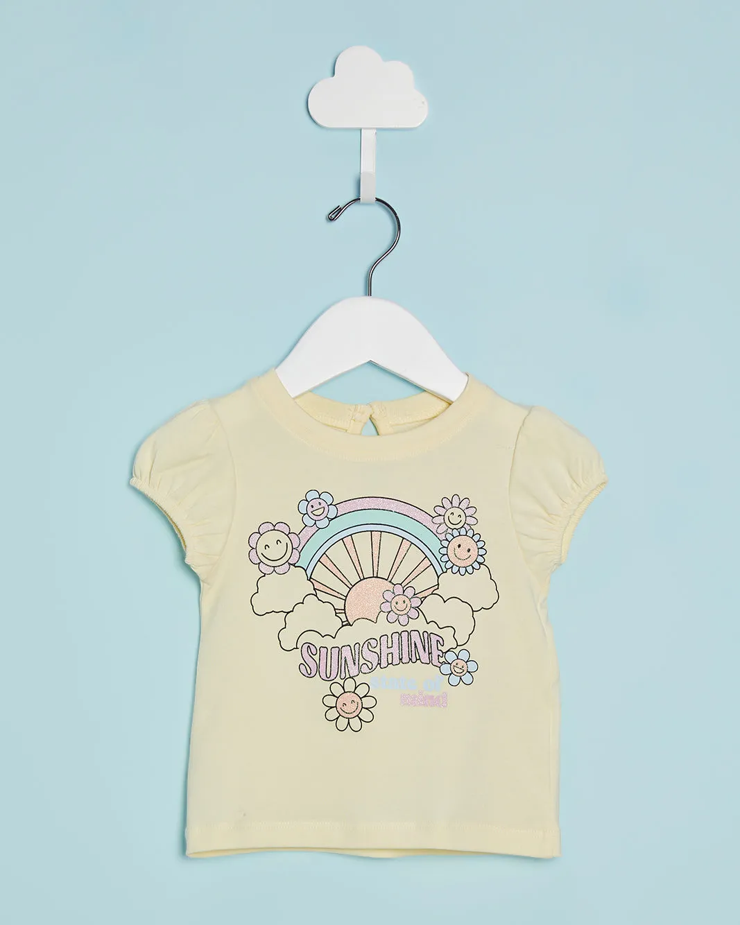 Infant Girls Yellow Sunshine Print T-Shirt sold by Redtag