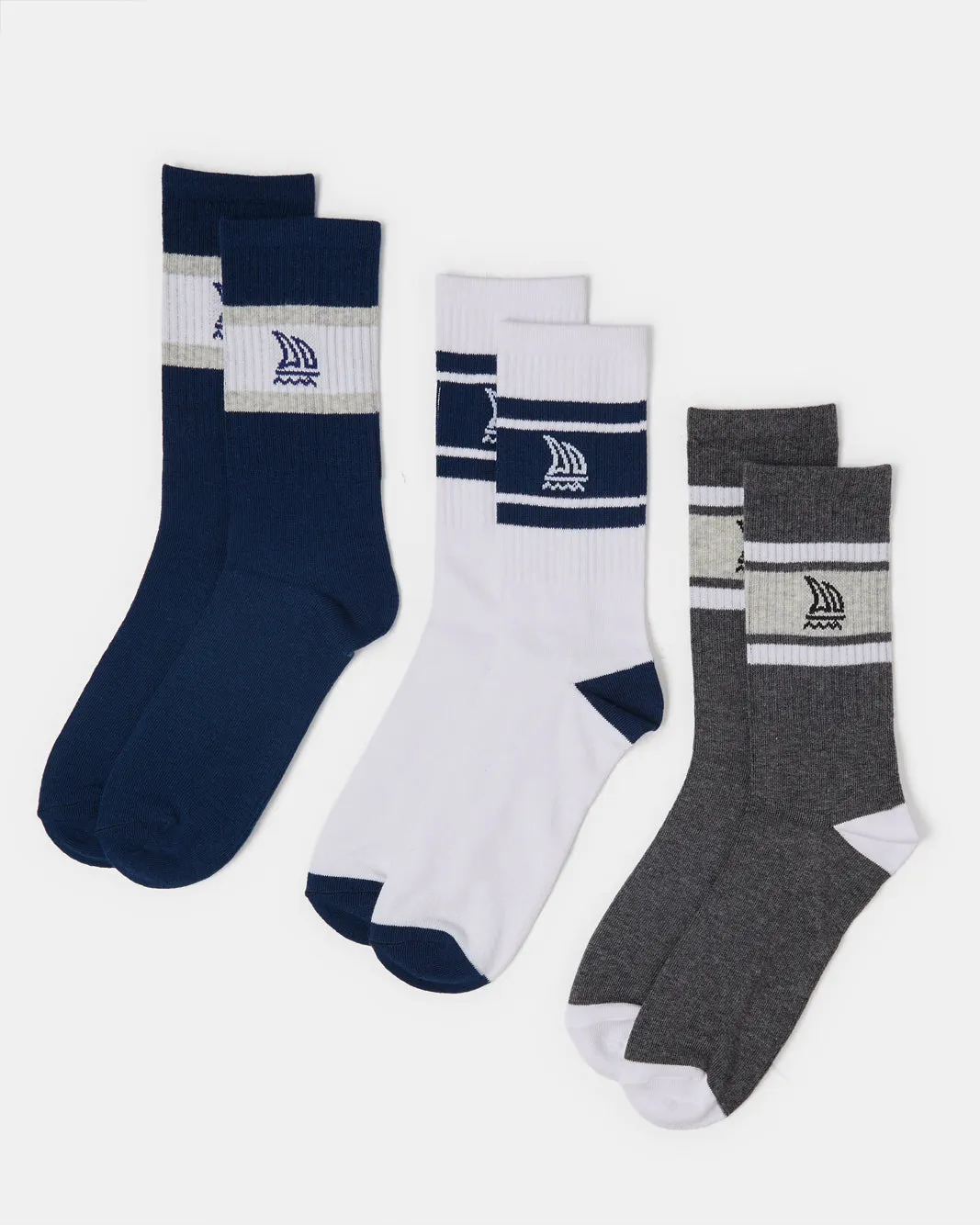 Men Assorted Crew Length Socks (3 Pairs) sold by Redtag