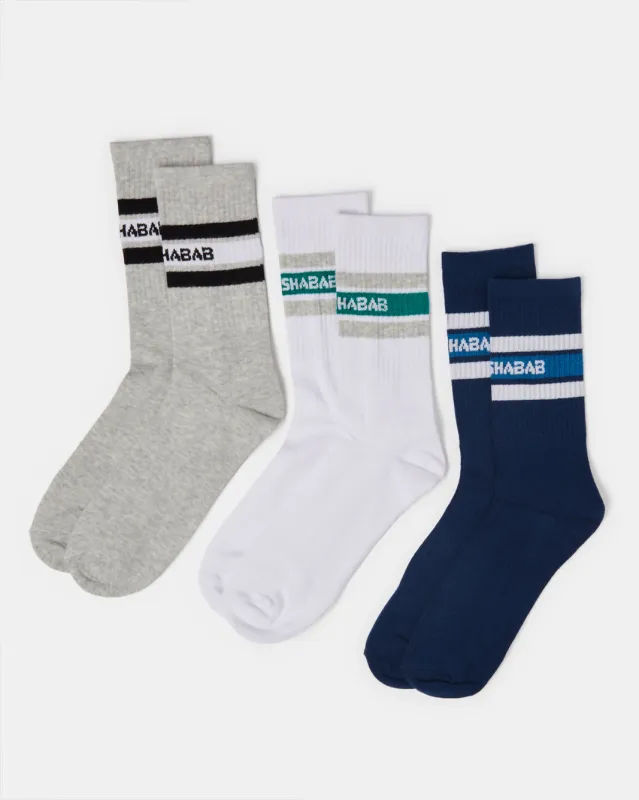 Men Assorted Crew Length Socks (3 Pairs) sold by Redtag