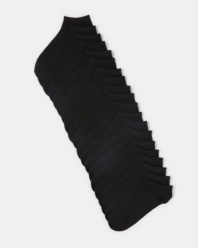 Men Black Plain Socks Set (10 Pairs) sold by Redtag