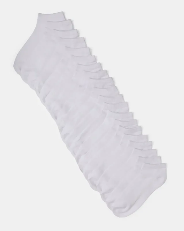 Men White Plain Socks Set (10 Pairs) sold by Redtag