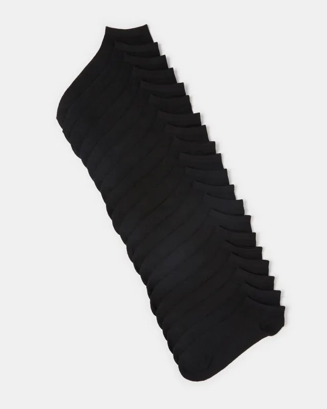 Women Black Basic Ankle Socks (10 Pairs) sold by Redtag