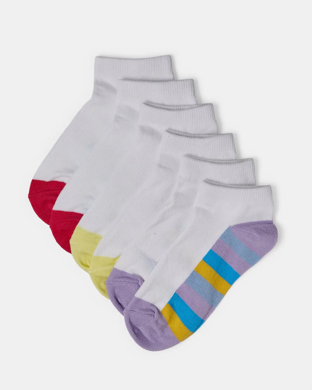 Girls White Jacquard Ankle Length Socks (3 Pairs) sold by Redtag