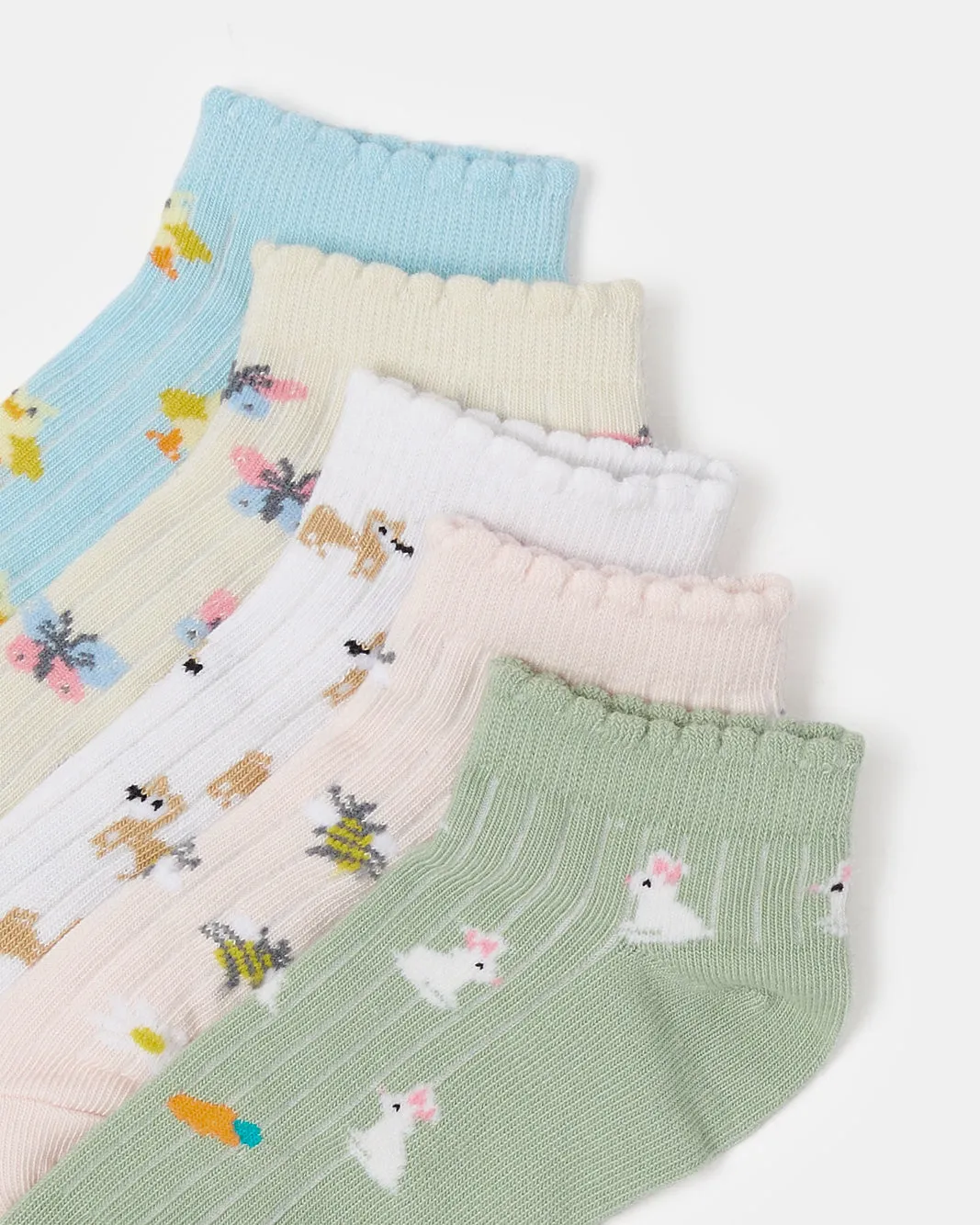 Girls Assorted Printed Ankle Length Socks (5 Pairs) sold by Redtag product image thumbnail 3