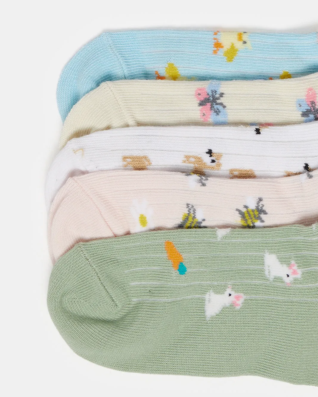 Girls Assorted Printed Ankle Length Socks (5 Pairs) sold by Redtag product image thumbnail 2