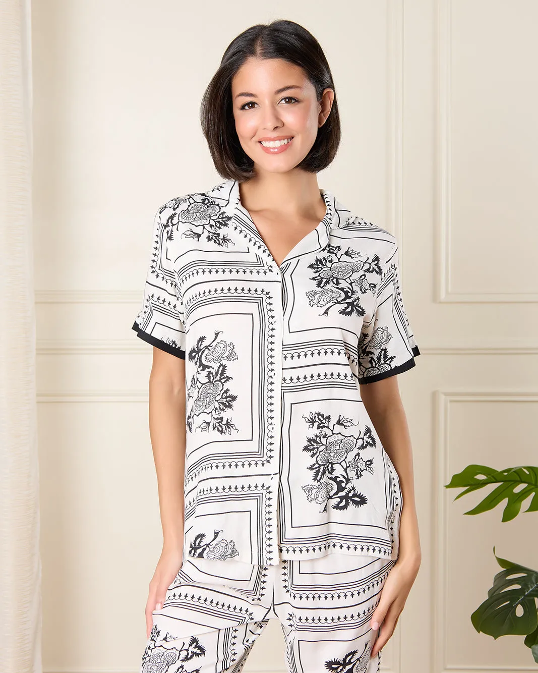 Women Ivory Printed Pyjama Set (2 Piece) sold by Redtag product image thumbnail 2