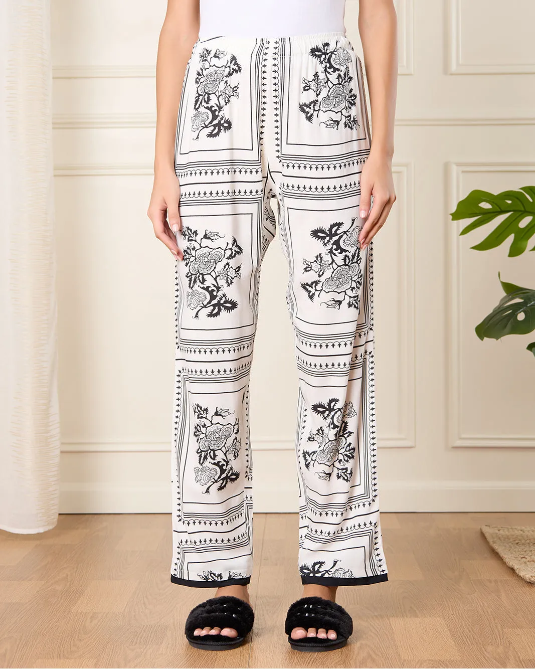 Women Ivory Printed Pyjama Set (2 Piece) sold by Redtag product image thumbnail 3