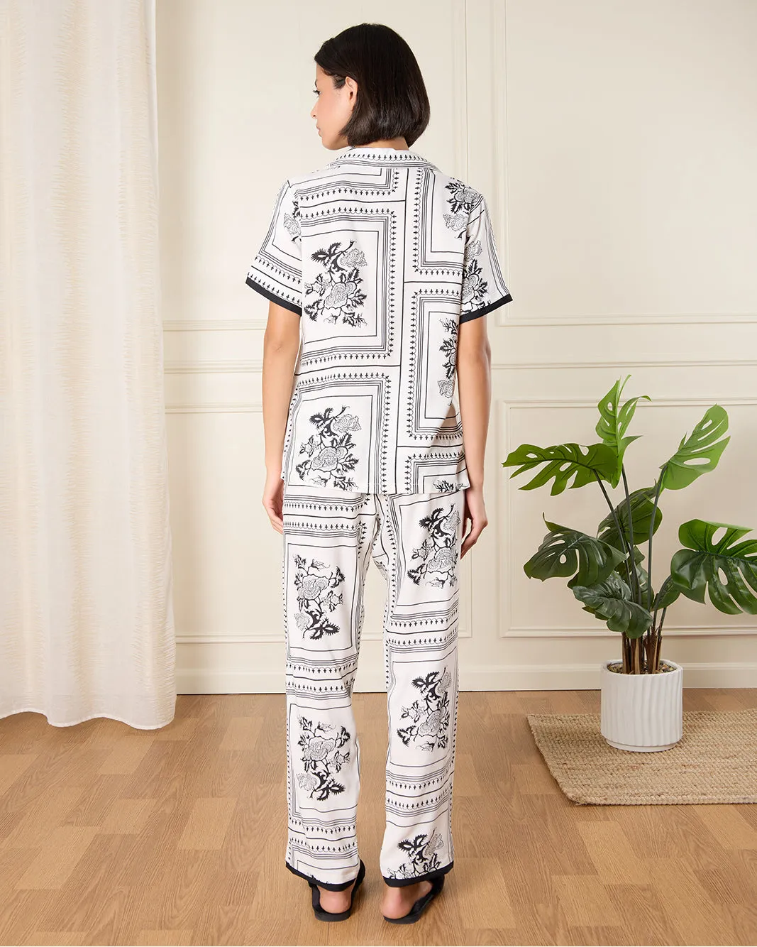 Women Ivory Printed Pyjama Set (2 Piece) sold by Redtag product image thumbnail 4