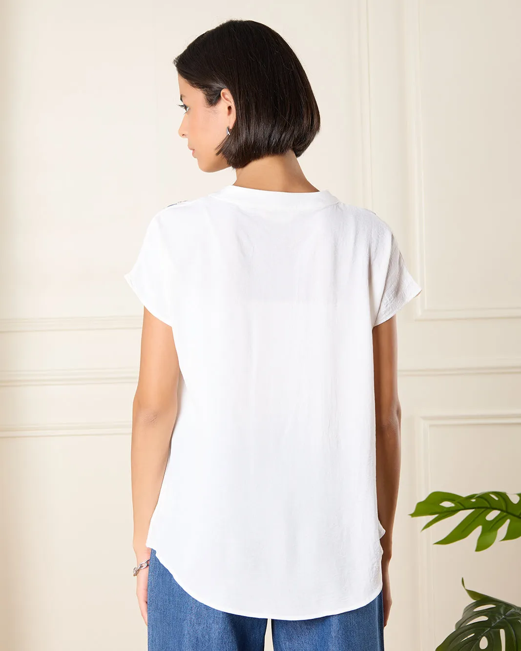 Women Ivory Embroidered Blouse sold by Redtag product image thumbnail 3