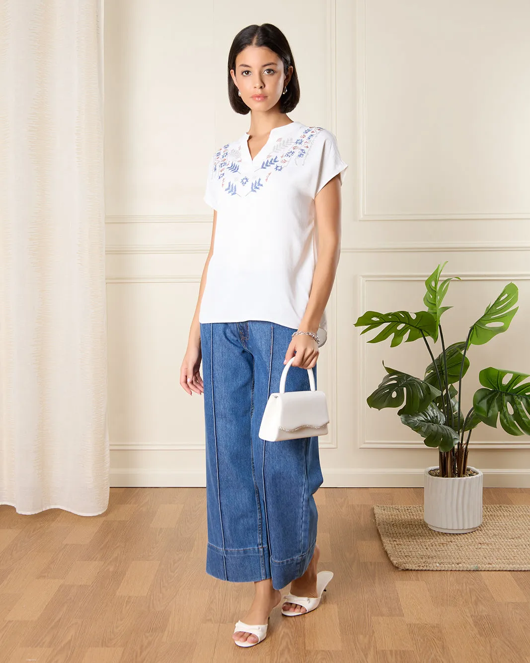 Women Ivory Embroidered Blouse sold by Redtag product image thumbnail 2