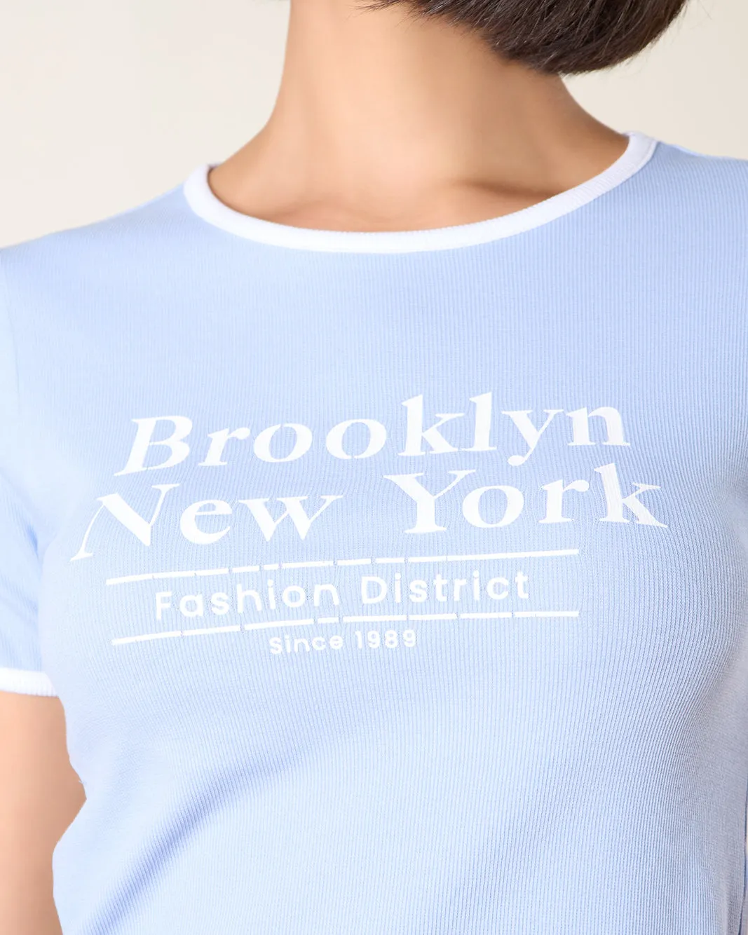 Women Blue Printed T-Shirt sold by Redtag product image thumbnail 4